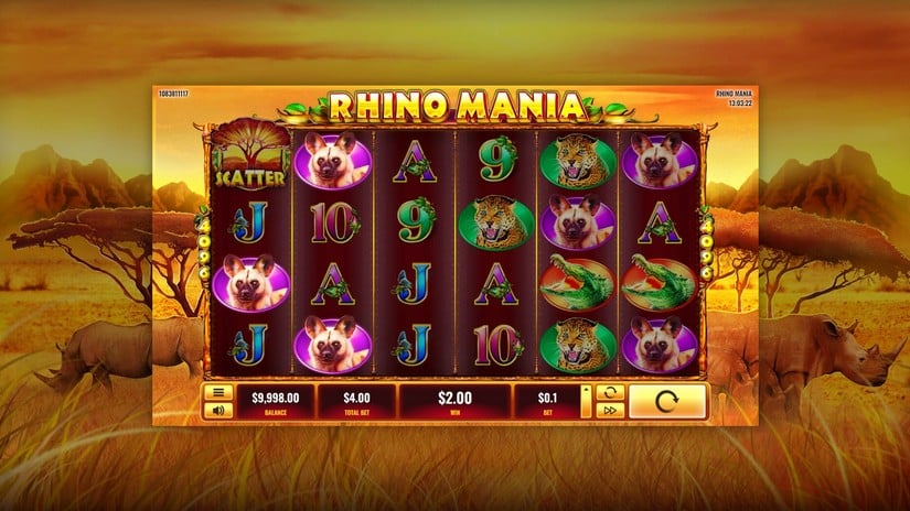 Rhino Mania slot screen 2