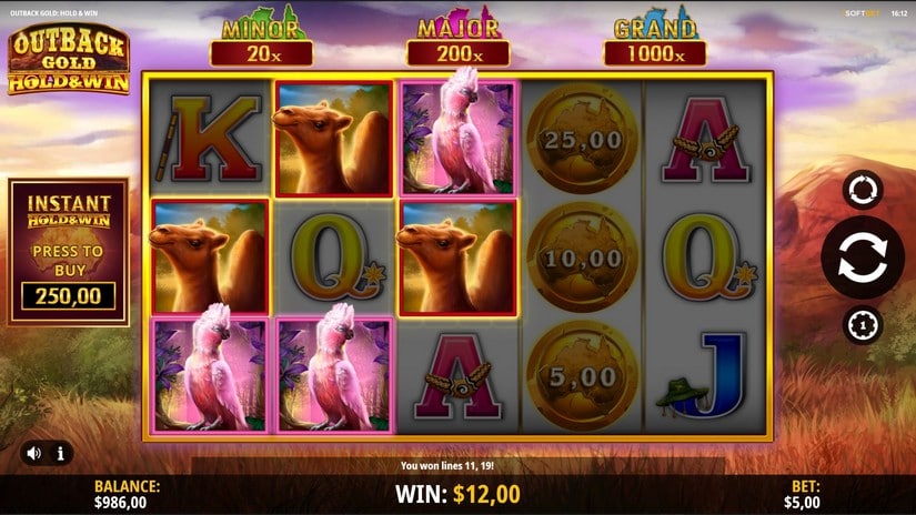 Outback Gold: Hold & Win slot screen 2