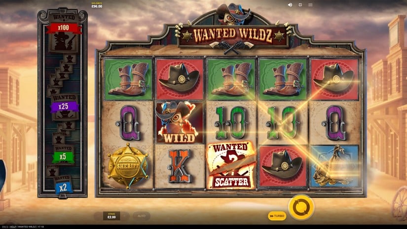 Wanted Wildz slot screen 3