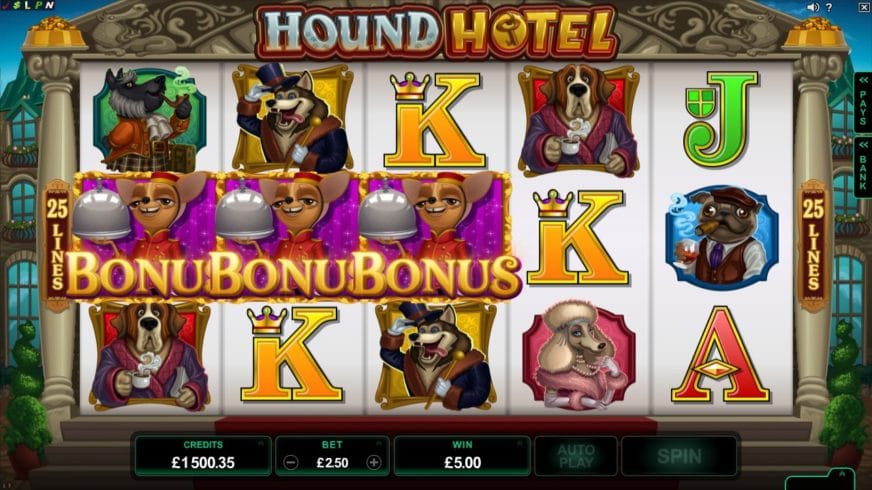 Hound Hotel slot screen 1