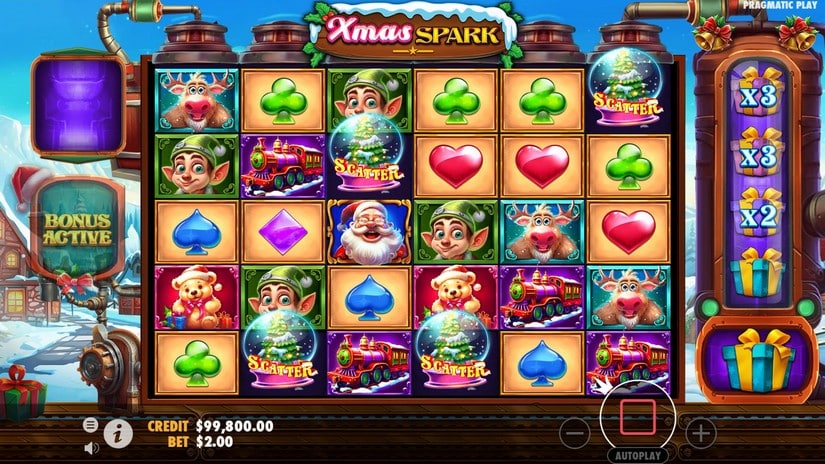 Xmas Spark slot screen 2