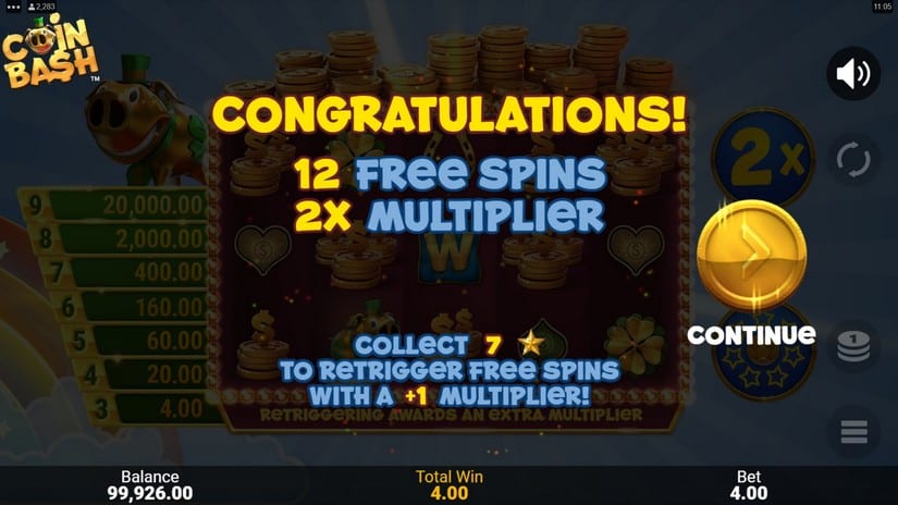 Coin Bash slot screen 4