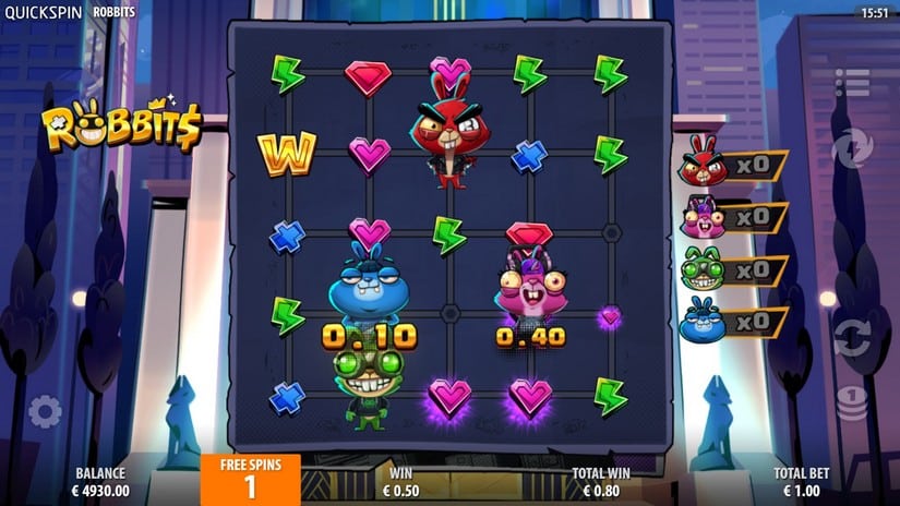 Robbits slot screen 5