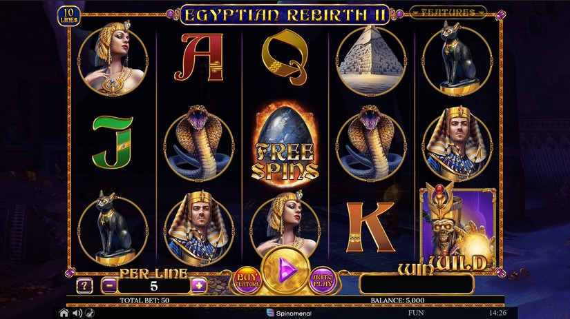 Egyptian Rebirth II slot screen 1