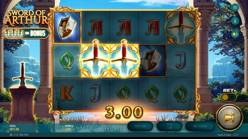 Sword of Arthur slot screen 2