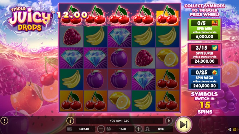 Triple Juicy Drops slot screen 2