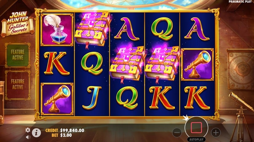 John Hunter and Galileo’s Secrets slot screen 2