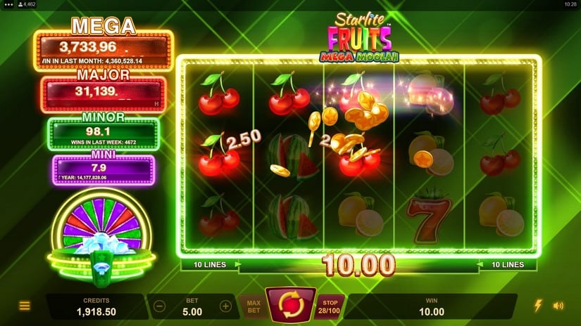 Starlite Fruits Mega Moolah slot screen 4
