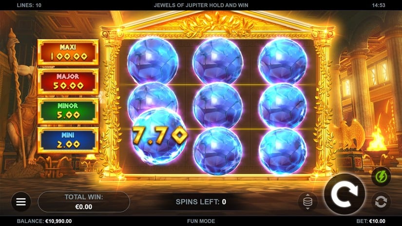 Jewels of Jupiter Hold and Win slot screen 4