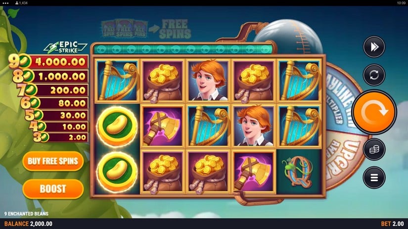 9 Enchanted Beans slot screen 1