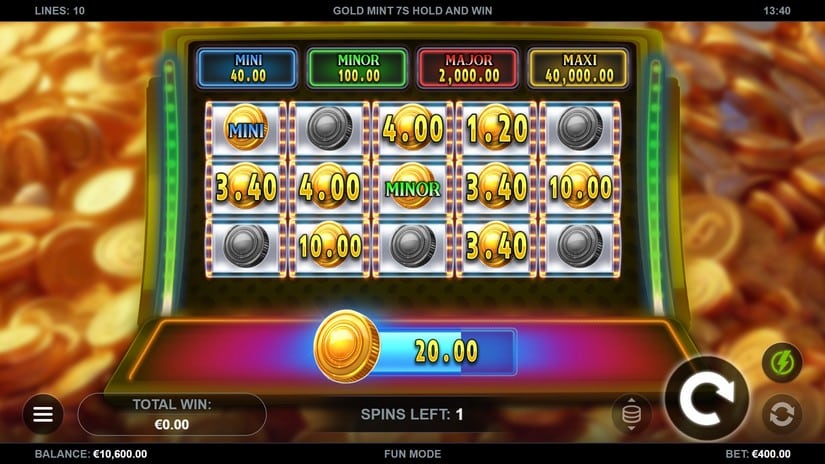 Gold Mint 7s Hold and Win slot screen 4