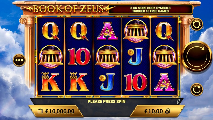 Book of Zeus slot screen 1