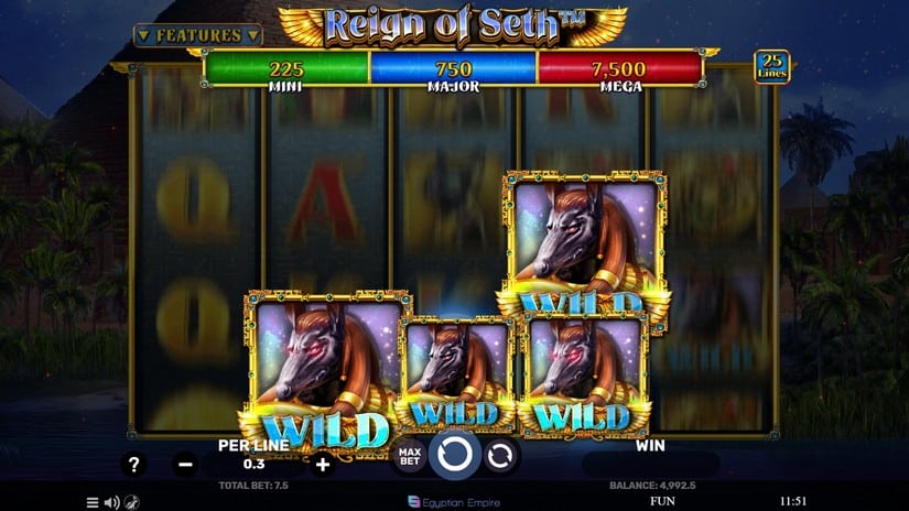 Reign of Seth slot screen 2