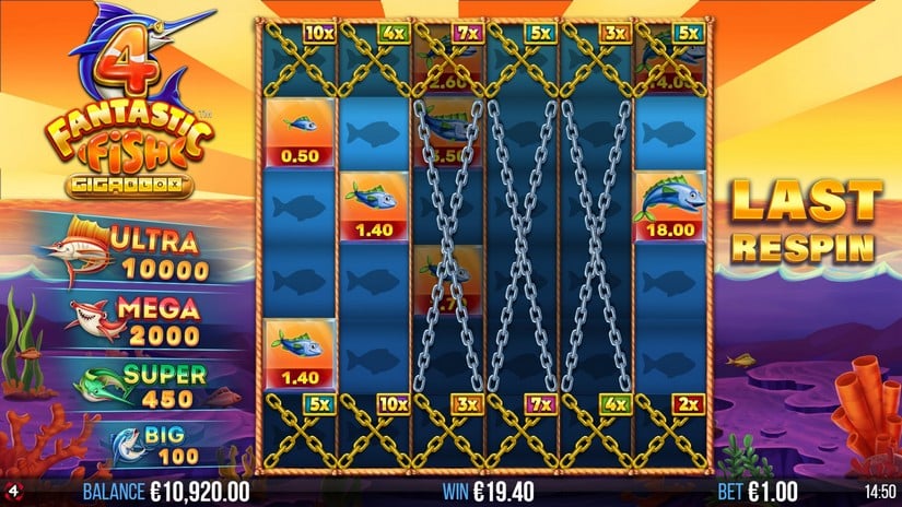 4 Fantastic Fish Gigablox slot screen 4