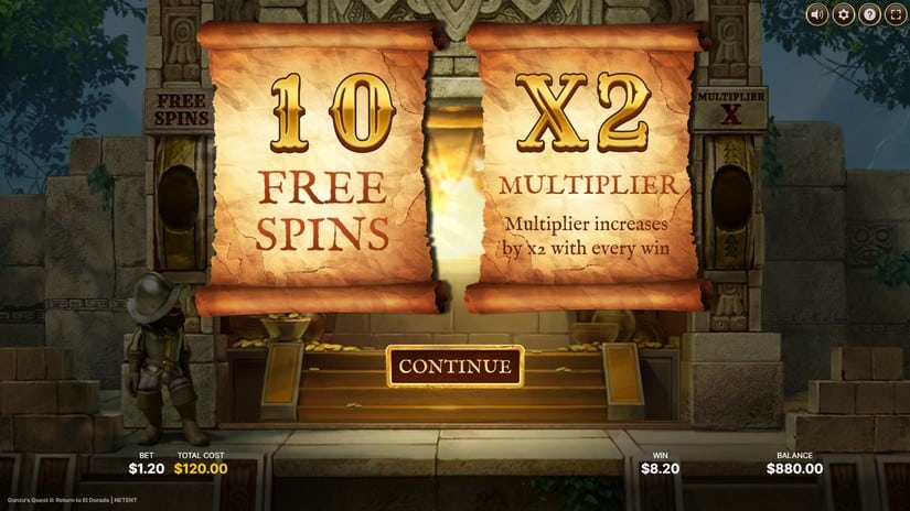 Gonzo’s Quest 2 slot screen 4