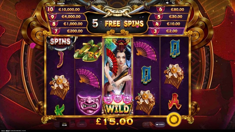 Sakura Masks slot screen 4