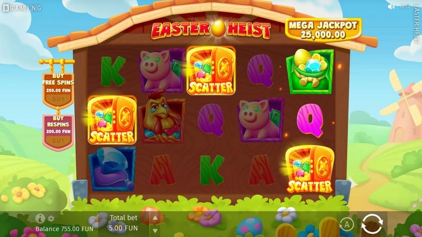 Easter Heist slot screen 4