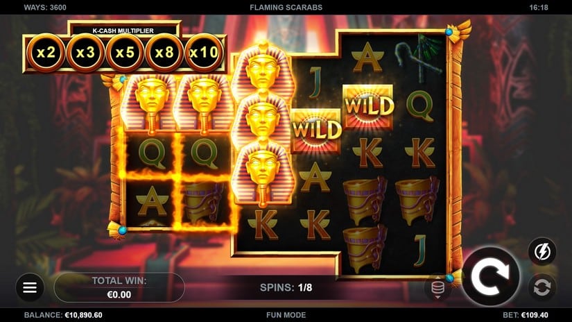 Flaming Scarabs slot screen 3