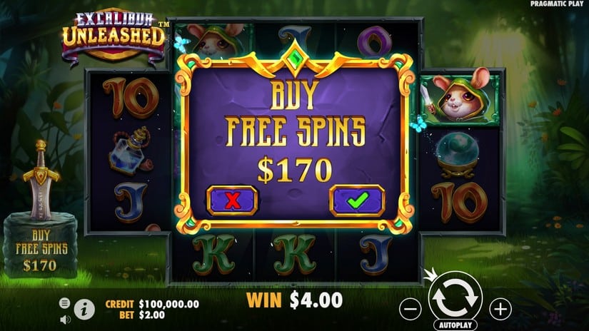 Excalibur Unleashed slot screen 3