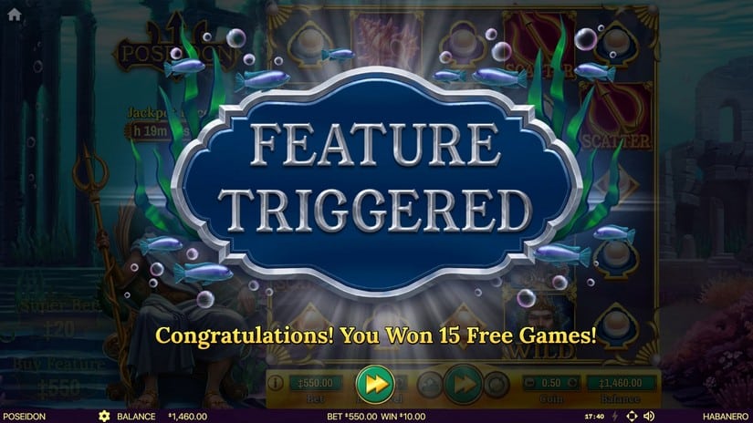 Poseidon slot screen 3