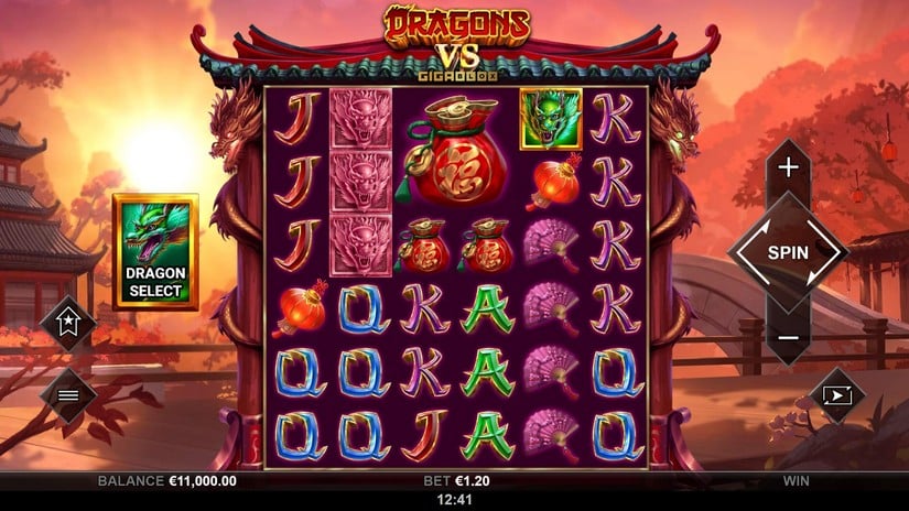 Dragons vs GigaBlox slot screen 1