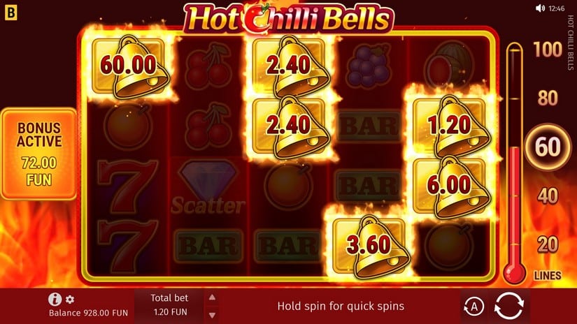 Hot Chilli Bells slot screen 2