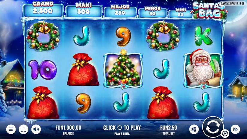 Santa’s Bag slot screen 1