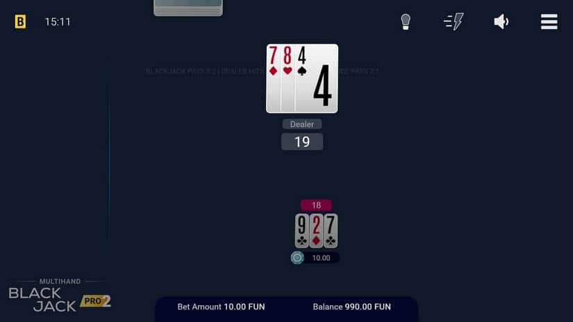 Multihand Blackjack Pro 2 slot screen 2