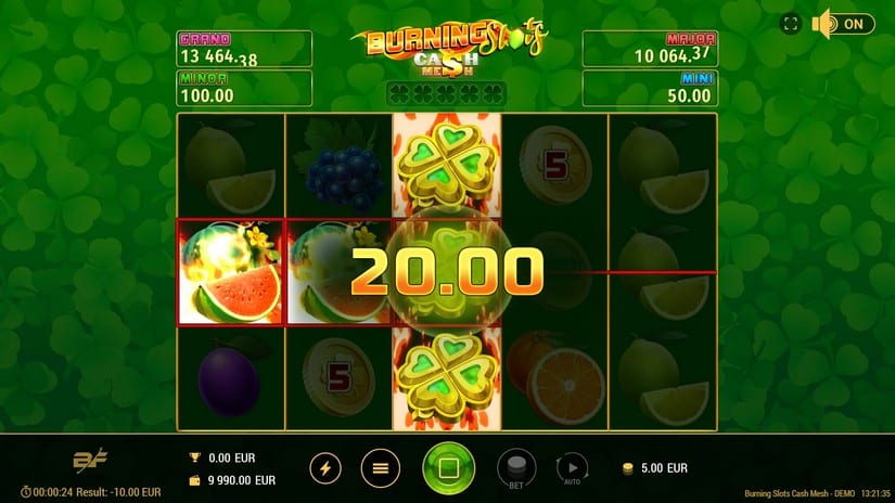 Burning Slots Cash Mesh slot screen 2