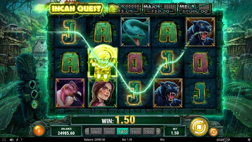 Cat Wilde and the Incan Quest slot screen 2