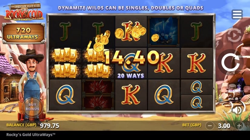 Rocky’s Gold Ultraways slot screen 3