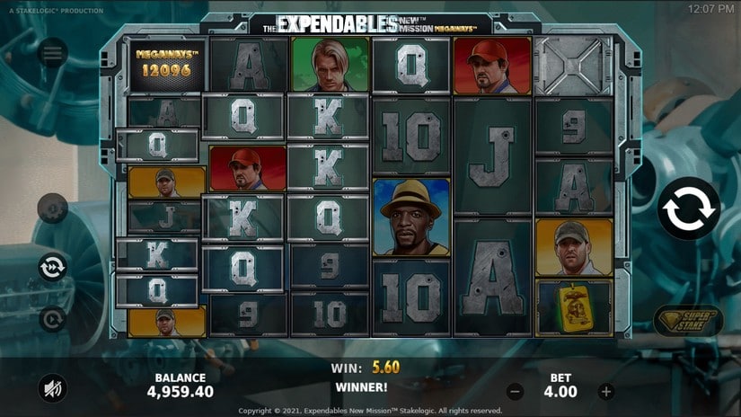 The Expendables New Mission Megaways slot screen 2