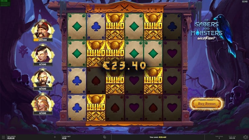 Of Sabers and Monsters slot screen 6