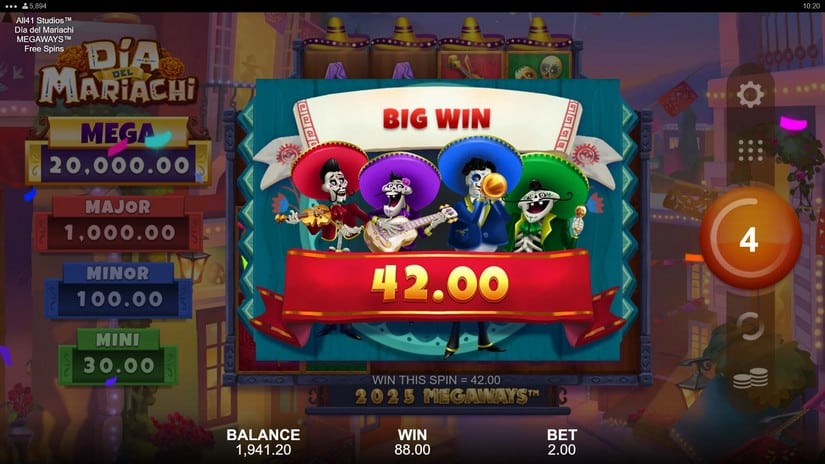Dia del Mariachi Megaways slot screen 9