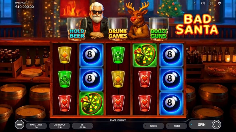 Bad Santa slot screen 1