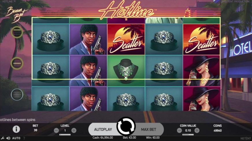 Hotline slot screen 1