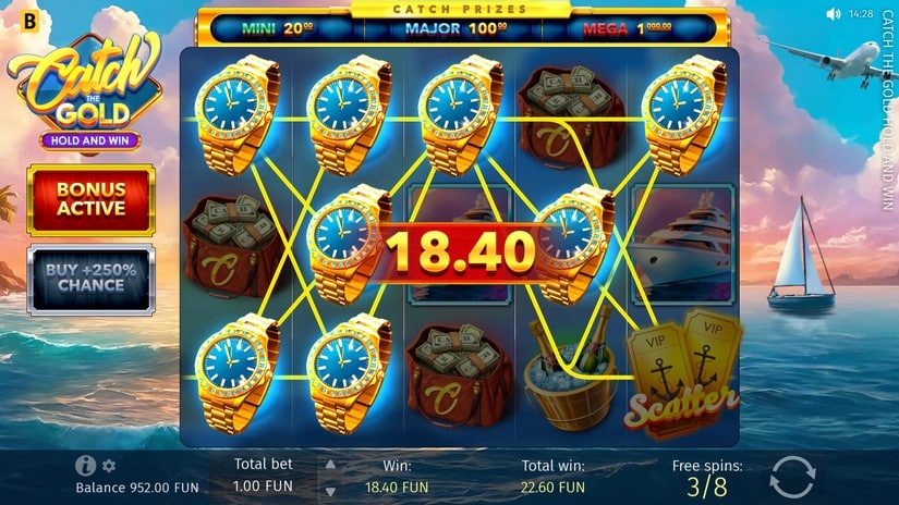 Catch the Gold Hold and Win slot screen 5