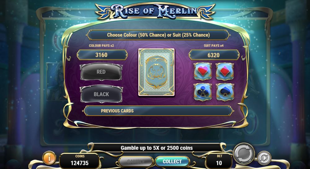 Rise of Merlin gamble feature