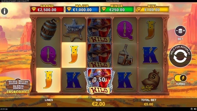 Silver Bullet Bandit Cash Collect slot screen 3