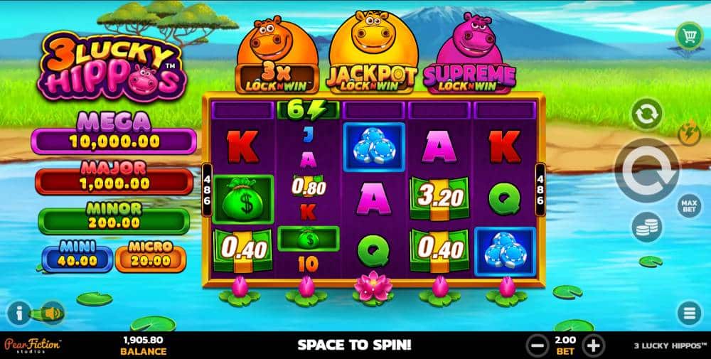 3 Lucky Hippos slot review