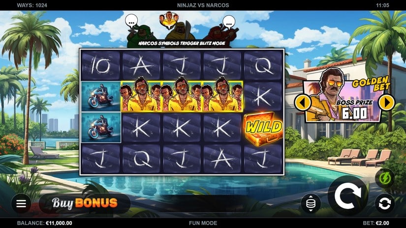 Ninjaz vs Narcos slot screen 6