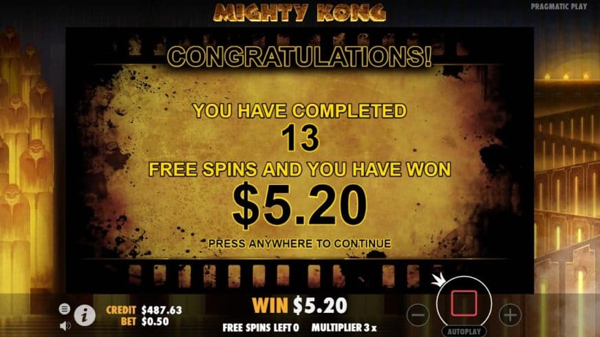 Mighty Kong slot screen 6