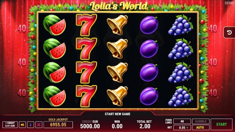 Lollas World Christmas slot screen 1