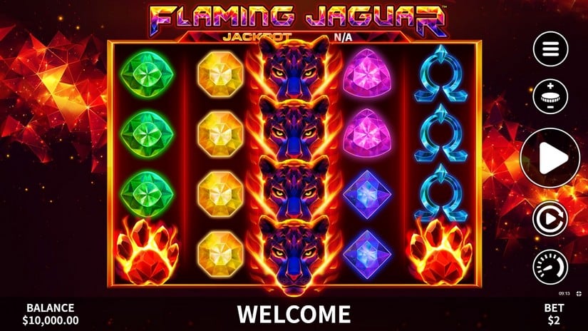 Flaming Jaguar slot screen 1