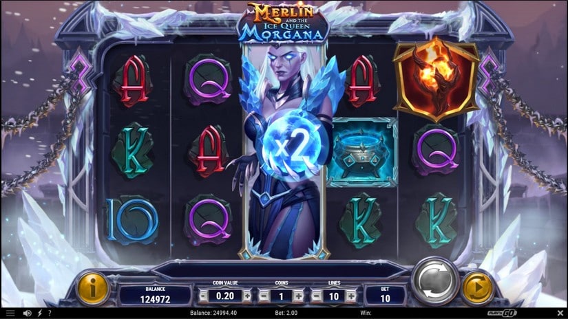 Merlin and the Ice Queen Morgana slot screen 2