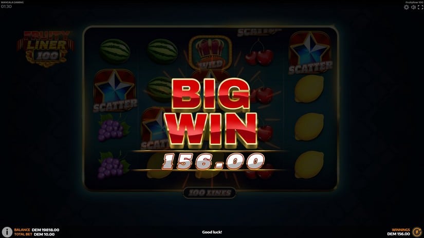 Fruityliner 100 slot screen 4