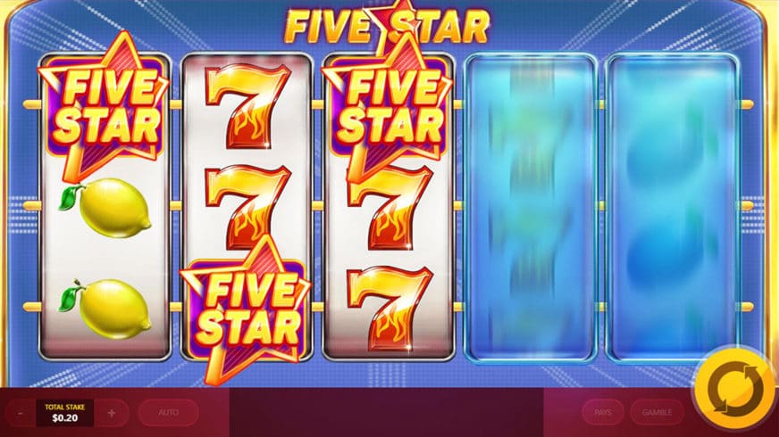 Five Star slot screen 1