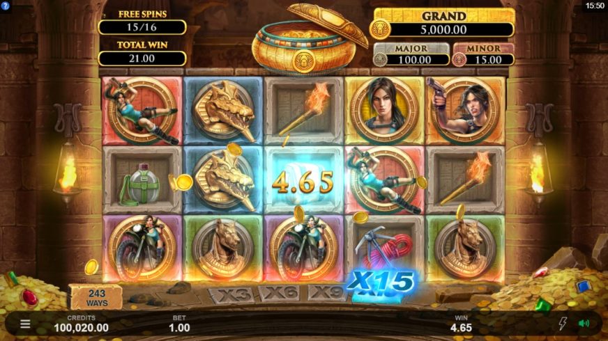 Lara Croft Temples and Tombs slot screen 2