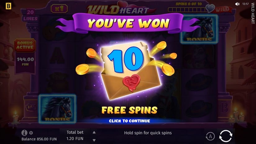 Wild Heart slot screen 3
