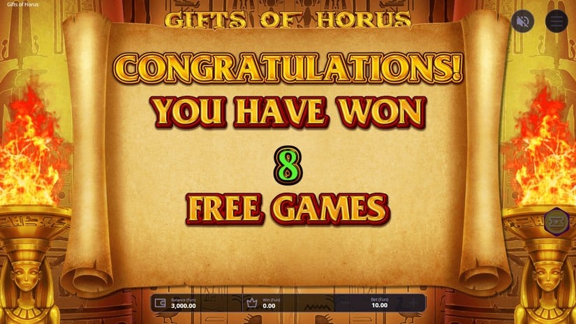 Gifts of Horus slot screen 2